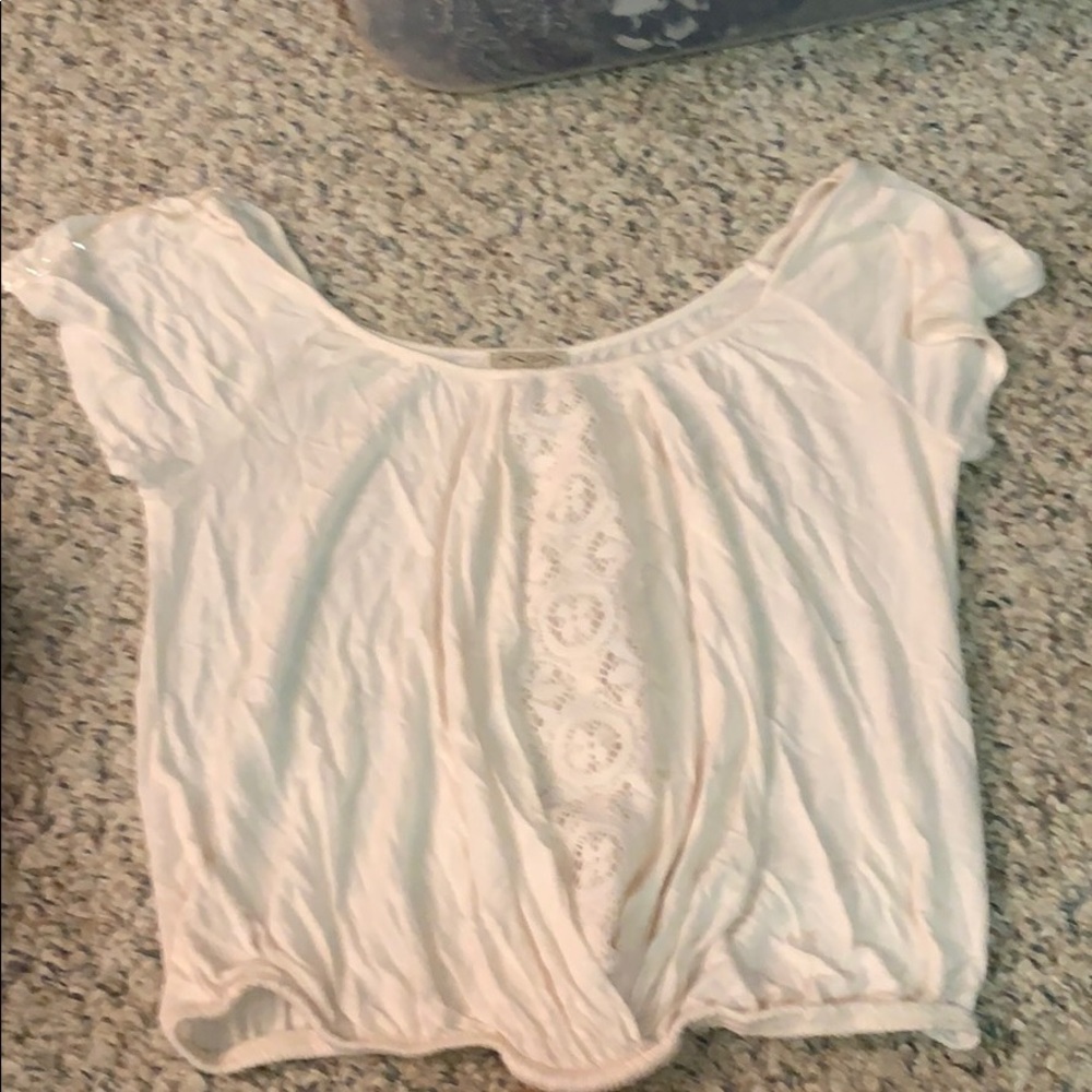 Off white blouse with lace detail